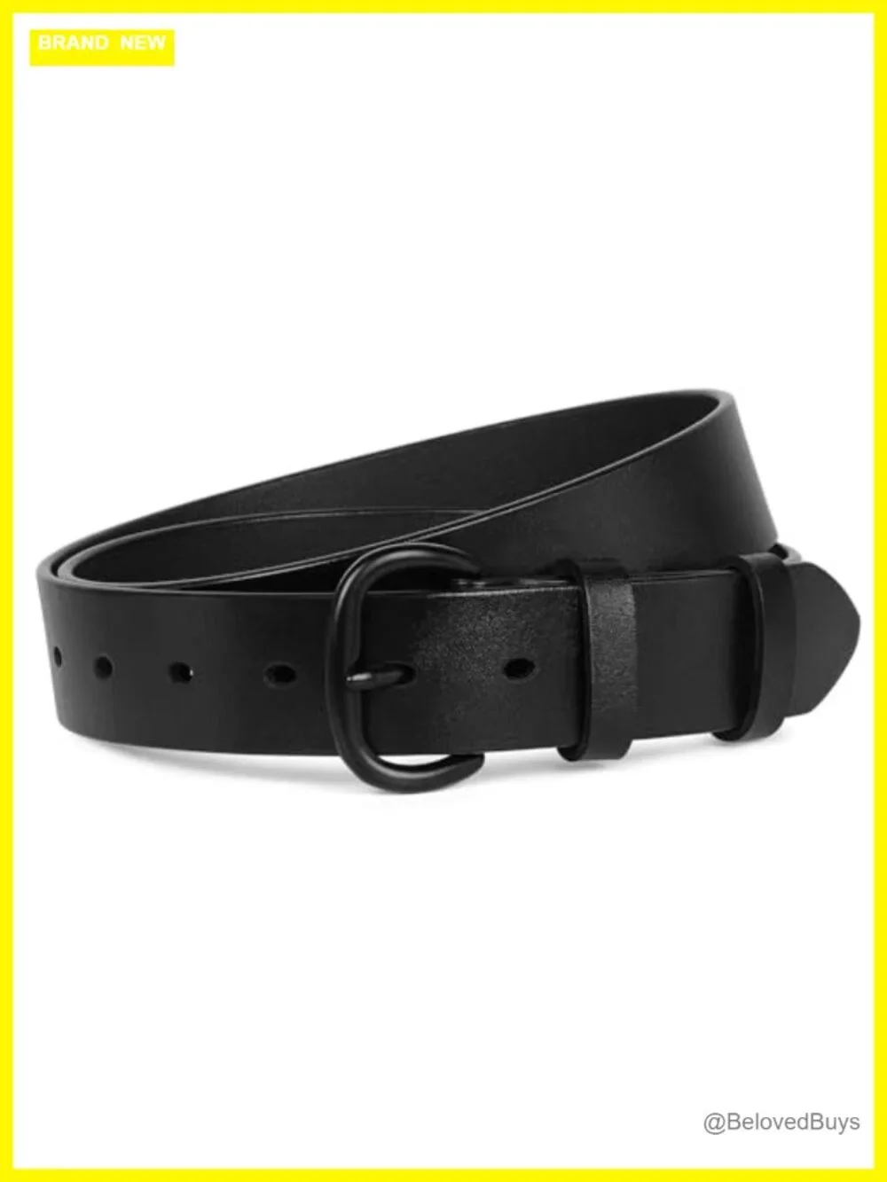Women Faux Leather Belt with Black Buckle Casual Waist Belt for Jeans Pants